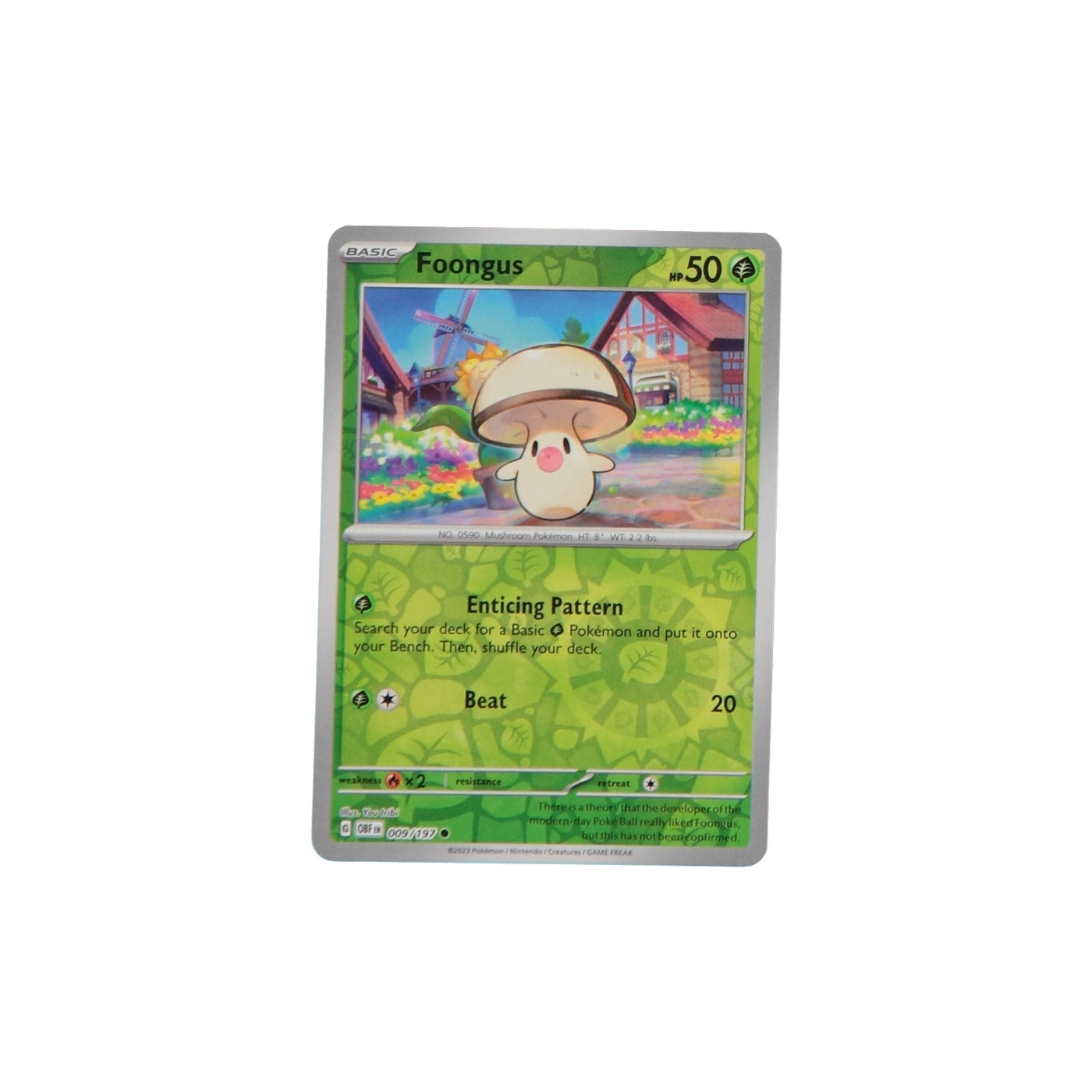 Pokemon TCG SV3 Obsidian Flames 009/197 Foongus Rev Holo Card - stylecreep.com