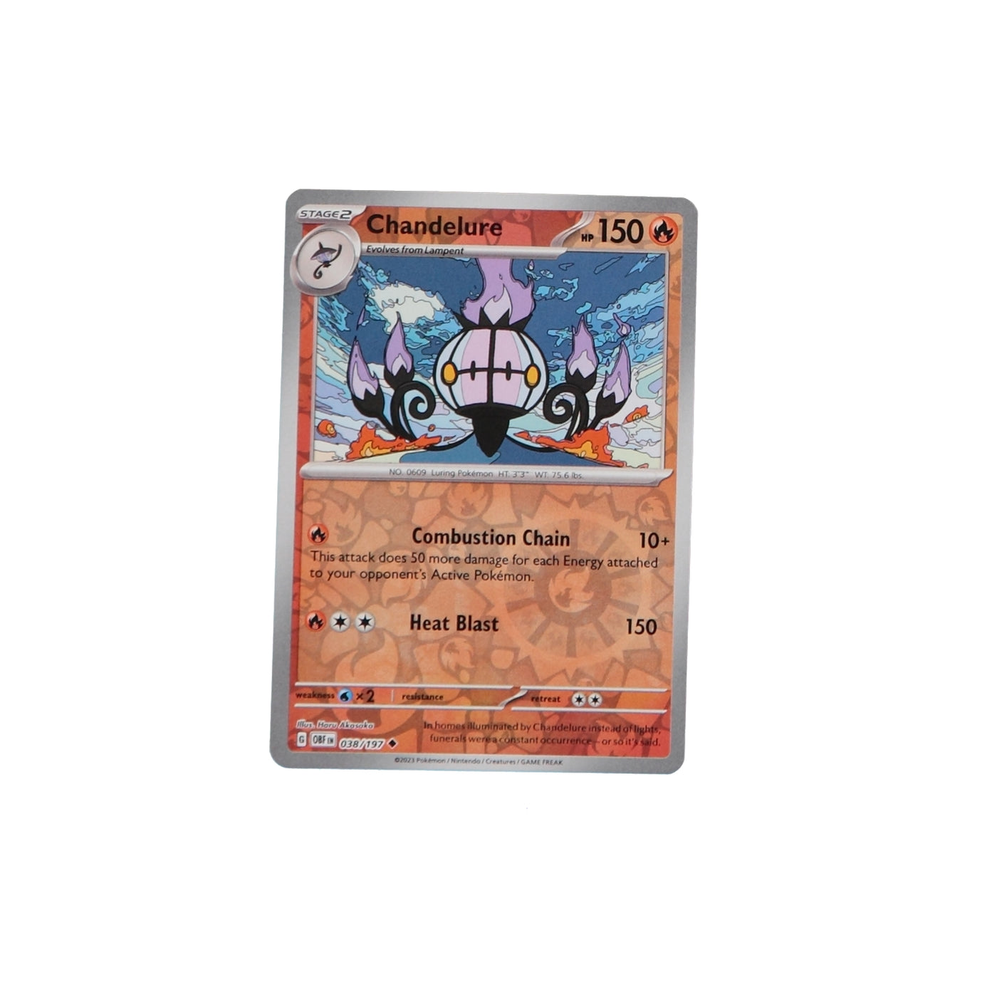 Pokemon TCG SV3 Obsidian Flames 038/197 Chandelure Rev Holo Card - stylecreep.com