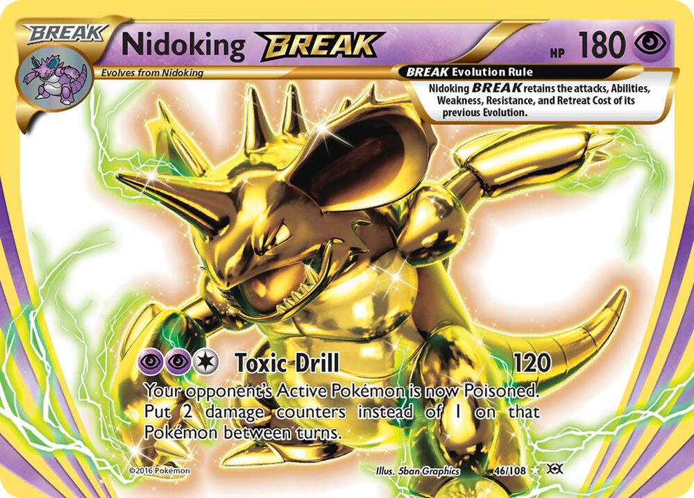 Pokemon XY Evolutions Nidoking BREAK 46/108 Rare BREAK Holofoil Card