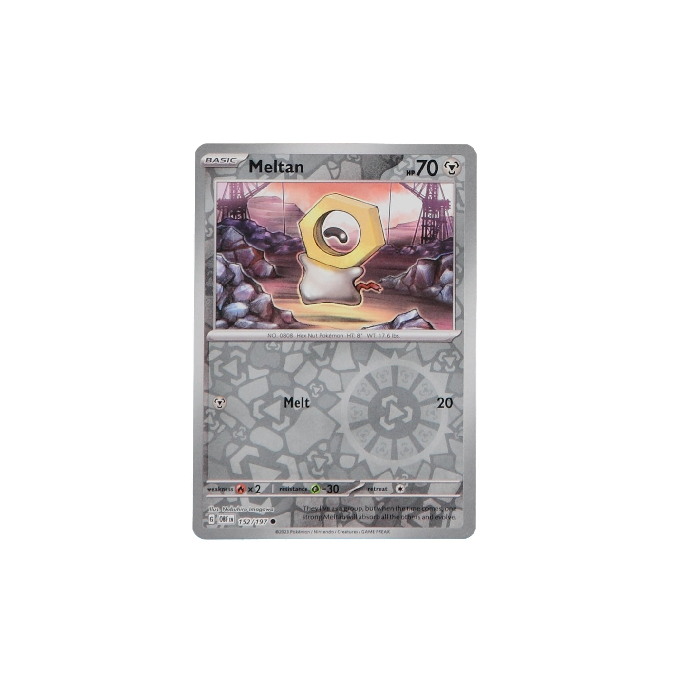 Pokemon TCG SV3 Obsidian Flames 152/197 Meltan Rev Holo Card - stylecreep.com