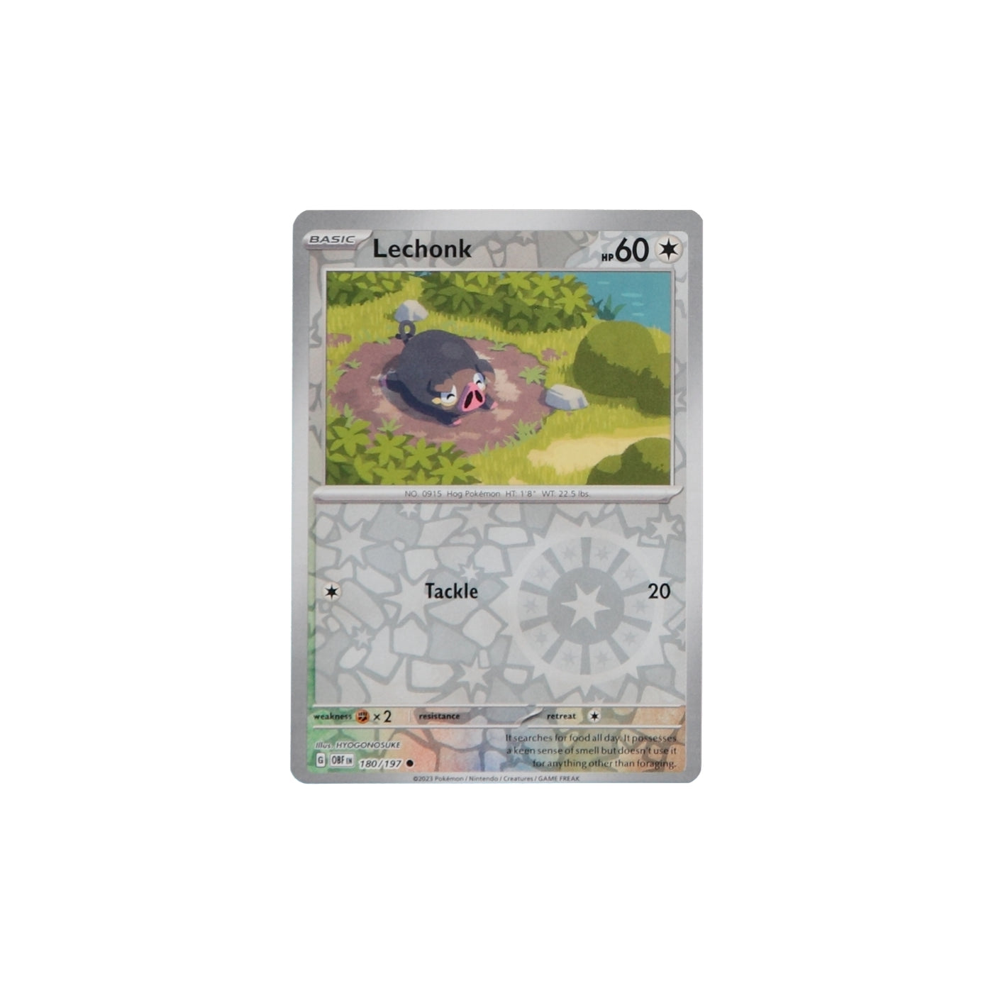 Pokemon TCG SV3 Obsidian Flames 180/197 Lechonk Rev Holo Card - stylecreep.com