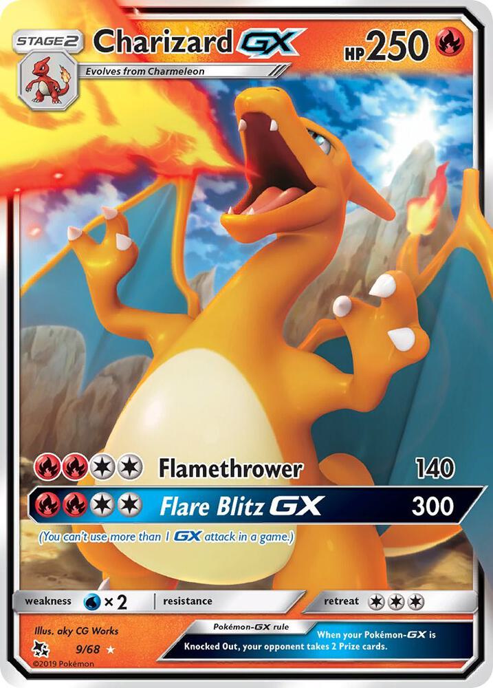 Pokemon Hidden Fates Charizard GX 9/68 Ultra Rare Holo Card