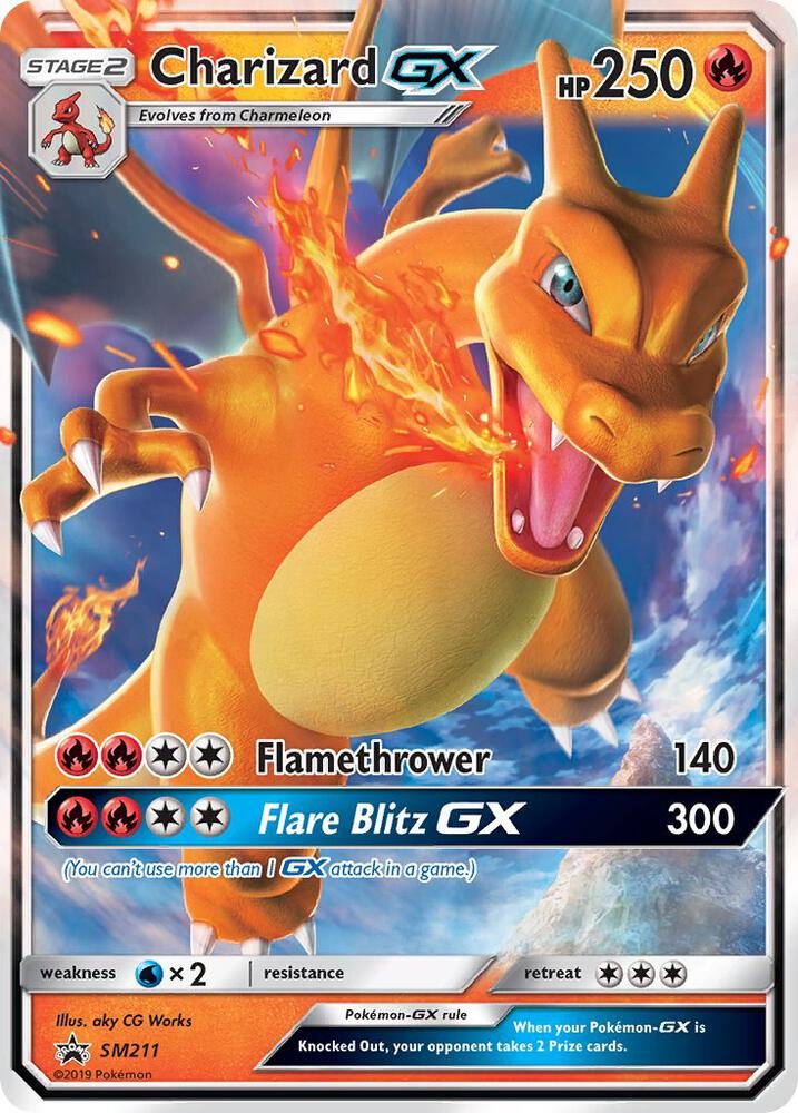Pokemon Sun & Moon Promo Charizard GX SM211 Holo Card