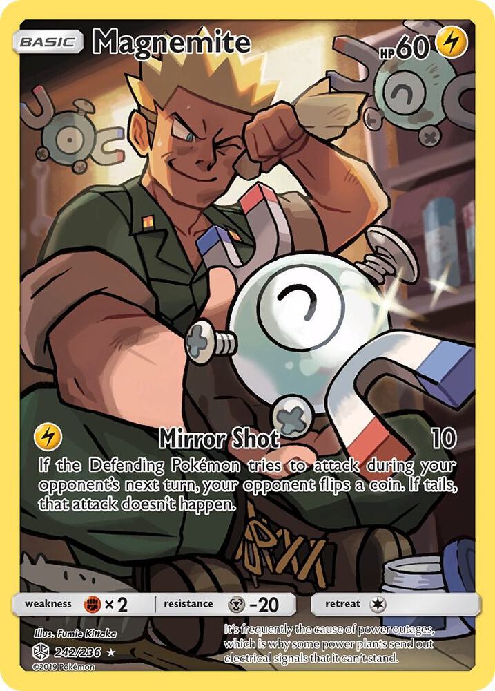 Pokemon Cosmic Eclipse Magnemite 242/236 Secret Rare Holofoil Card