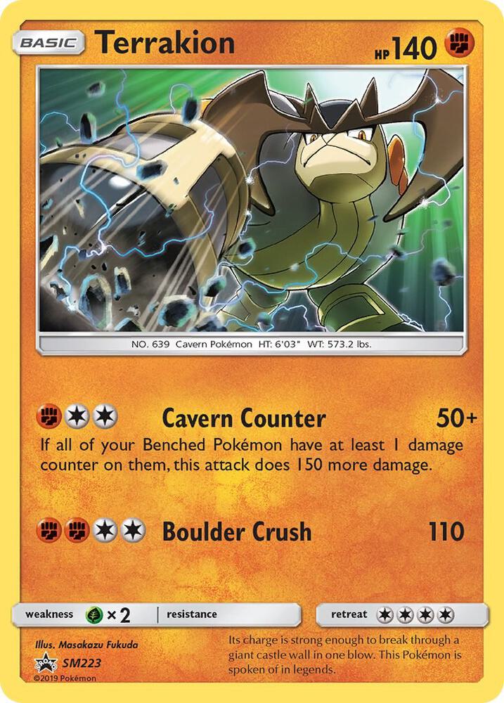 Pokemon Sun & Moon Promo Terrakion SM223 Holo Card - stylecreep.com