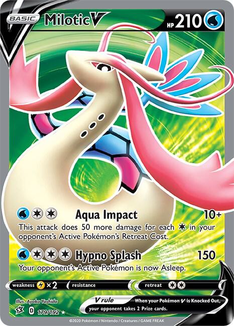 Pokemon Rebel Clash Milotic V 179/192 Ultra Rare Holofoil Card