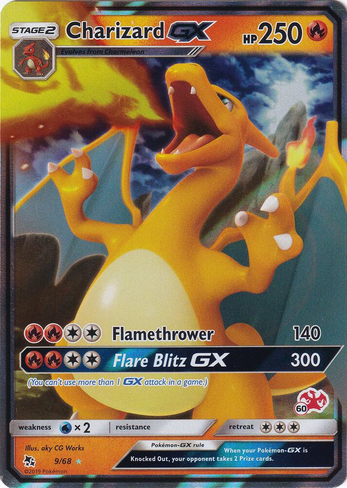 Pokemon Battle Academy Stamped Charizard GX 9/68 Rare Holo Card