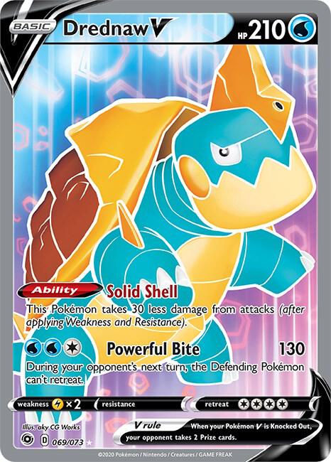 Pokemon Champion's Drednaw V 069/73 Ultra Rare Holo Card