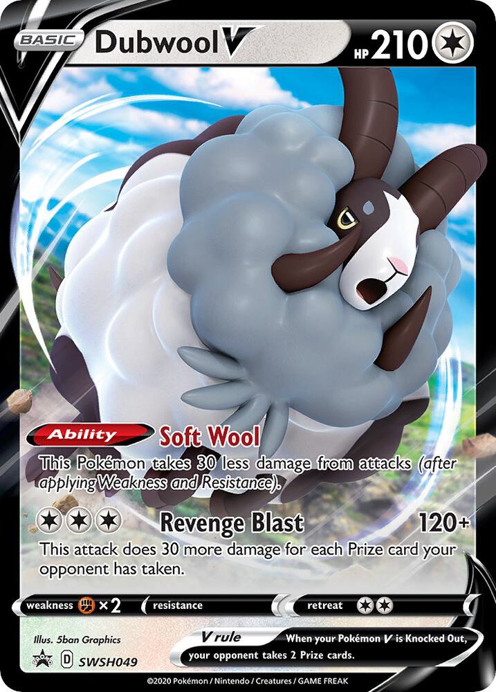 Pokemon Sword & Shield Promo Dubwool V SWSH049 Holo Card - stylecreep.com