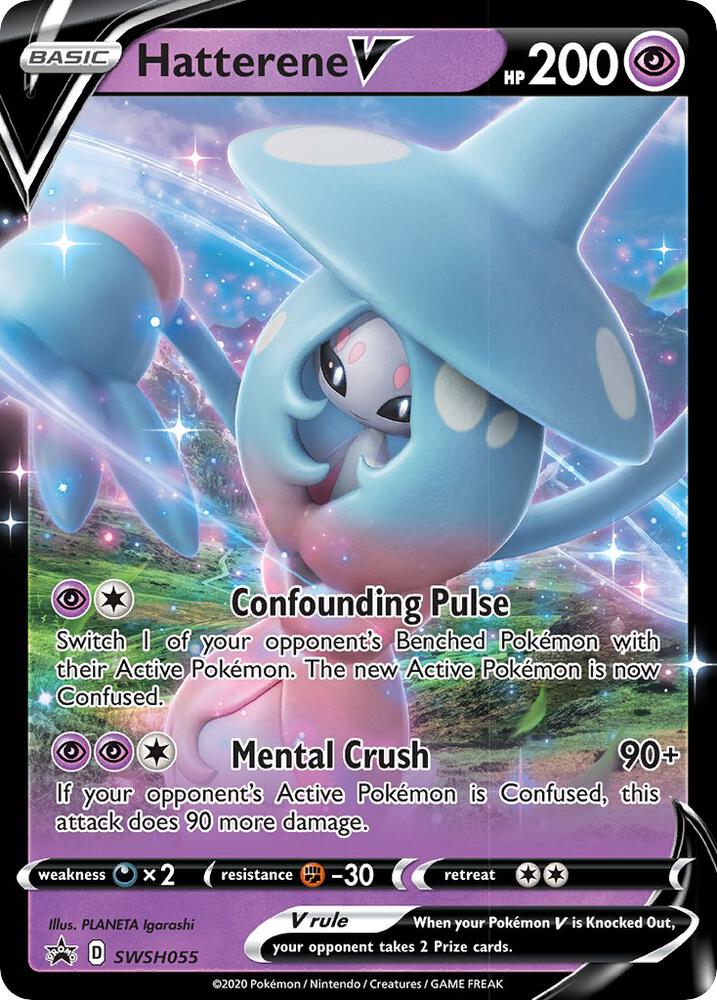 Pokemon Sword & Shield Promo Hatterene V SWSH055 Holo Card - stylecreep.com