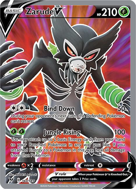 Pokemon Vivid Voltage Zarude V 167/185 Ultra Rare Holofoil Card