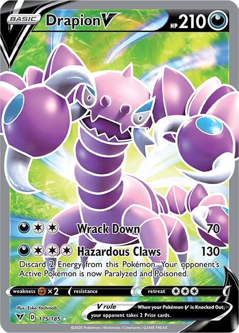 Pokemon Vivid Voltage Drapion V 175/185 Ultra Rare Holofoil Card