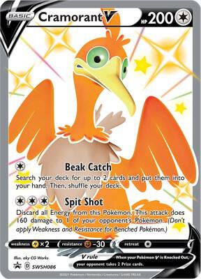 Pokemon Sword & Shield Promo Cramorant V SWSH086 Holo Card
