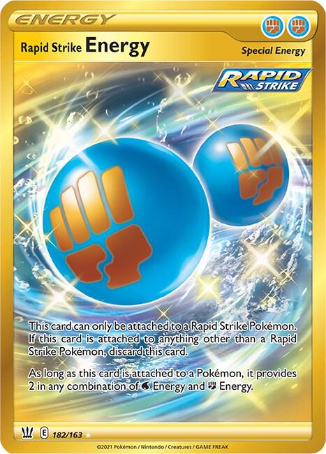 Pokemon Battle Styles Rapid Strike Energy 182/163 Secret Rare Holo Card