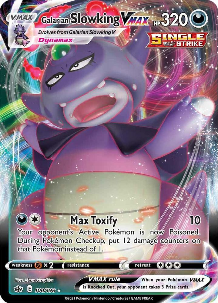 Pokemon Chilling Reign Galarian Slowking VMAX 100/198 Ultra Rare Holo Card - stylecreep.com