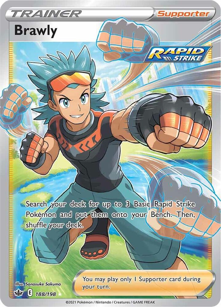 Pokemon Chilling Reign Brawly 188/198 Ultra Rare Holofoil Card