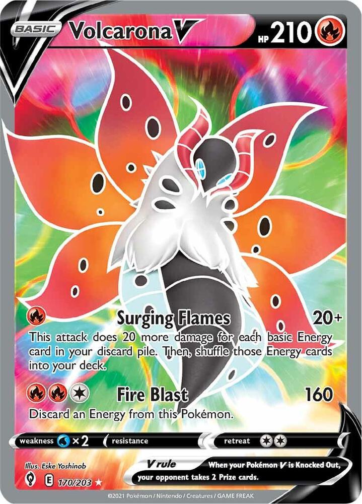 Pokemon Evolving Skies Volcarona V 170/203 Ultra Rare Holo Card