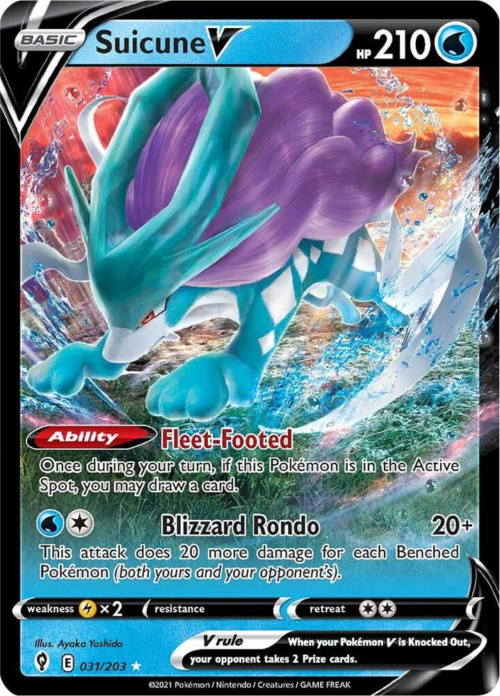 Pokemon Evolving Skies Suicune V 031/203 Ultra Rare Holo Card - stylecreep.com