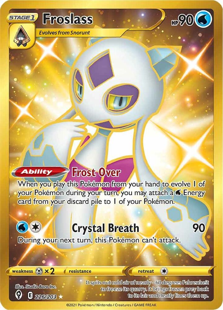 Pokemon Evolving Skies Froslass 226/203 Secret Rare Holo Card