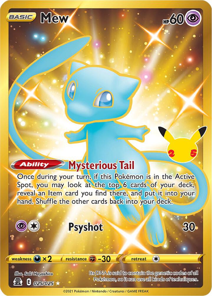 Pokemon Celebrations Mew 025/025 Secret Rare Holo Card