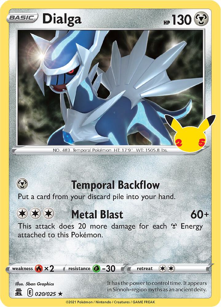Pokemon Celebrations Dialga 020/025 Holo Rare Holo Card - stylecreep.com