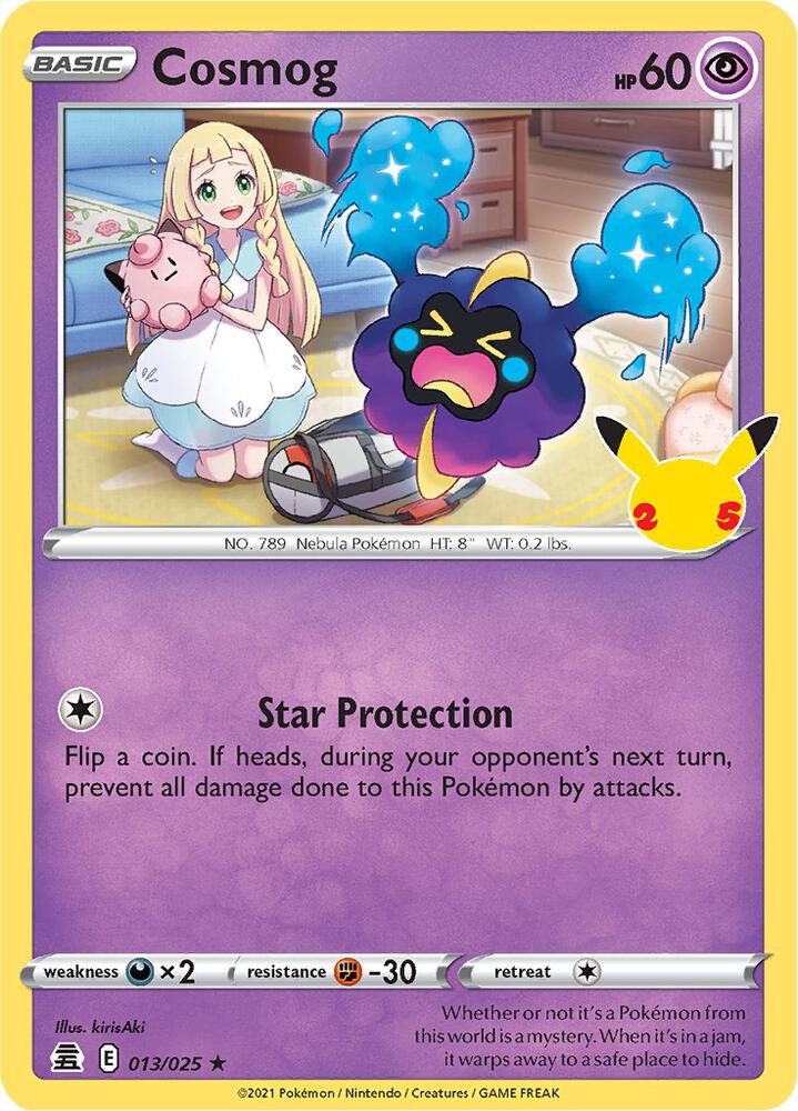 Pokemon Celebrations Cosmog 013/025 Holo Rare Holo Card - stylecreep.com