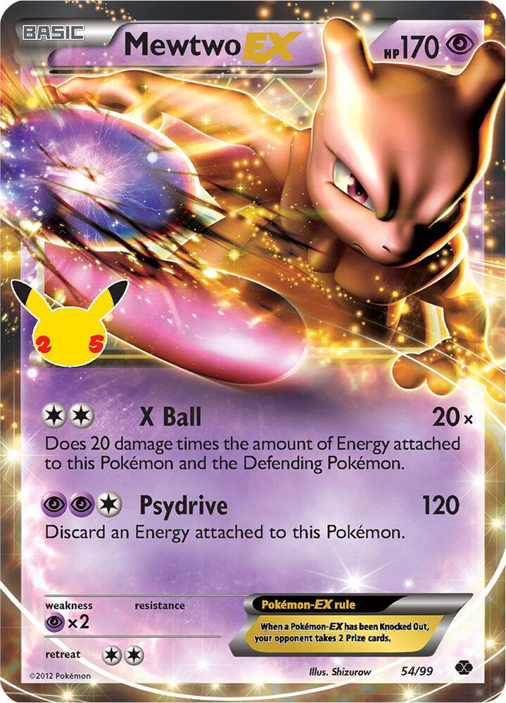 Pokemon Celebrations Mewtwo EX 54/99 Classic Collection Holo Card