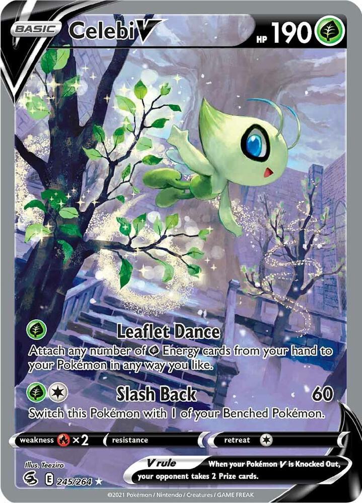 Pokemon Fusion Strike Celebi V 245/264 Ultra Rare Holo Card