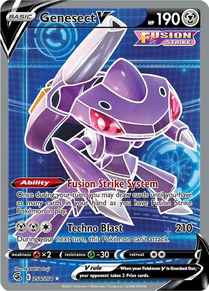 Pokemon Fusion Strike Genesect V 254/264 Ultra Rare Holo Card