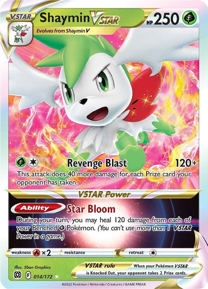 Pokemon Brilliant Stars Shaymin VSTAR 014/172 Ultra Rare Holofoil Card