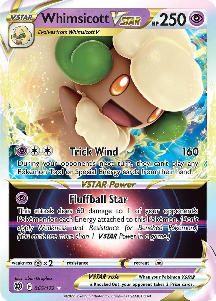 Pokemon Brilliant Stars Whimsicott VSTAR 065/172 Ultra Rare Holofoil Card