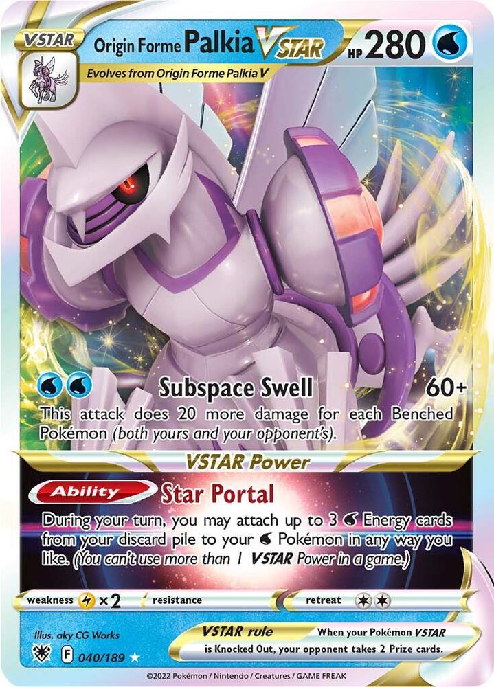 Pokemon Astral Radiance Origin Forme Palkia VSTAR 040/189 Ultra Rare Holofoil Card