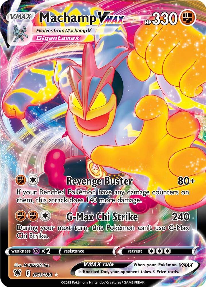 Pokemon Astral Radiance Machamp VMAX 073/189 Ultra Rare Holo Card