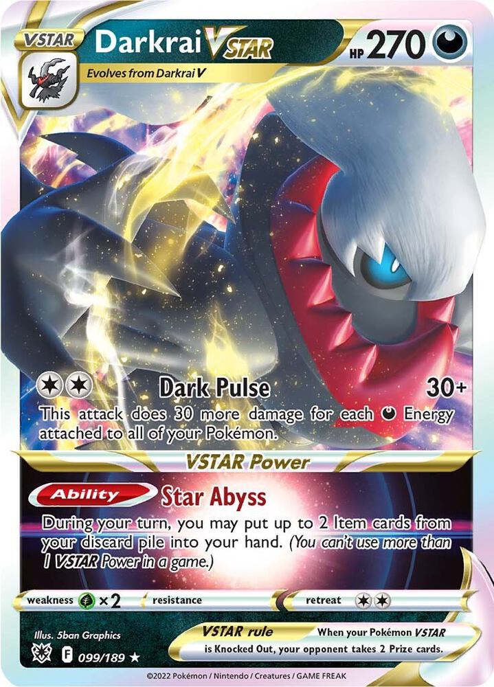 Pokemon Astral Radiance Darkrai VSTAR 099/189 Ultra Rare Holofoil Card