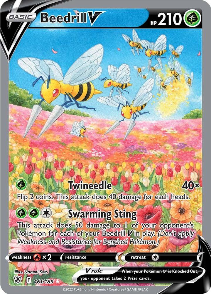 Pokemon Astral Radiance Beedrill V 161/189 Ultra Rare Holo Card
