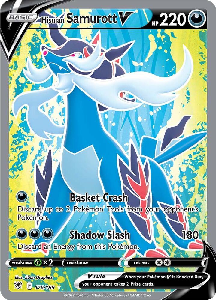 Pokemon Astral Radiance Hisuian Samurott V 176/189 Ultra Rare Holofoil Card