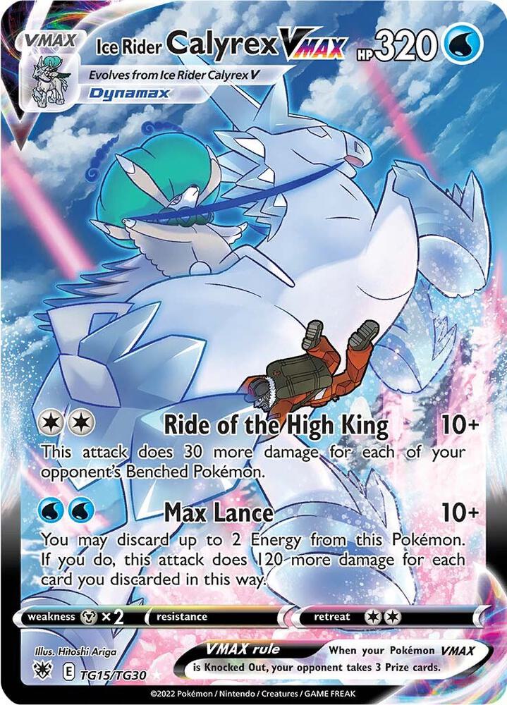 Pokemon Astral Radiance Ice Rider Calyrex VMAX TG15/TG30 Ultra Rare Holo Card