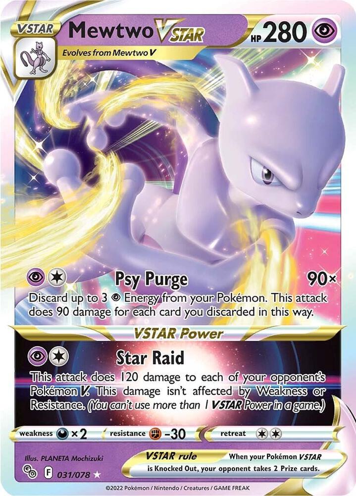 Pokemon Pokemon Go Mewtwo VSTAR 031/078 Ultra Rare Holo Card