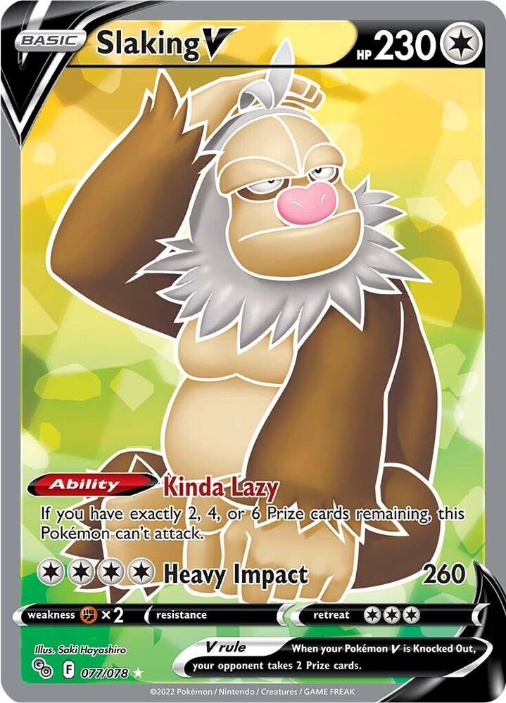 Pokemon Pokemon Go Slaking V 077/078 Ultra Rare Holo Card