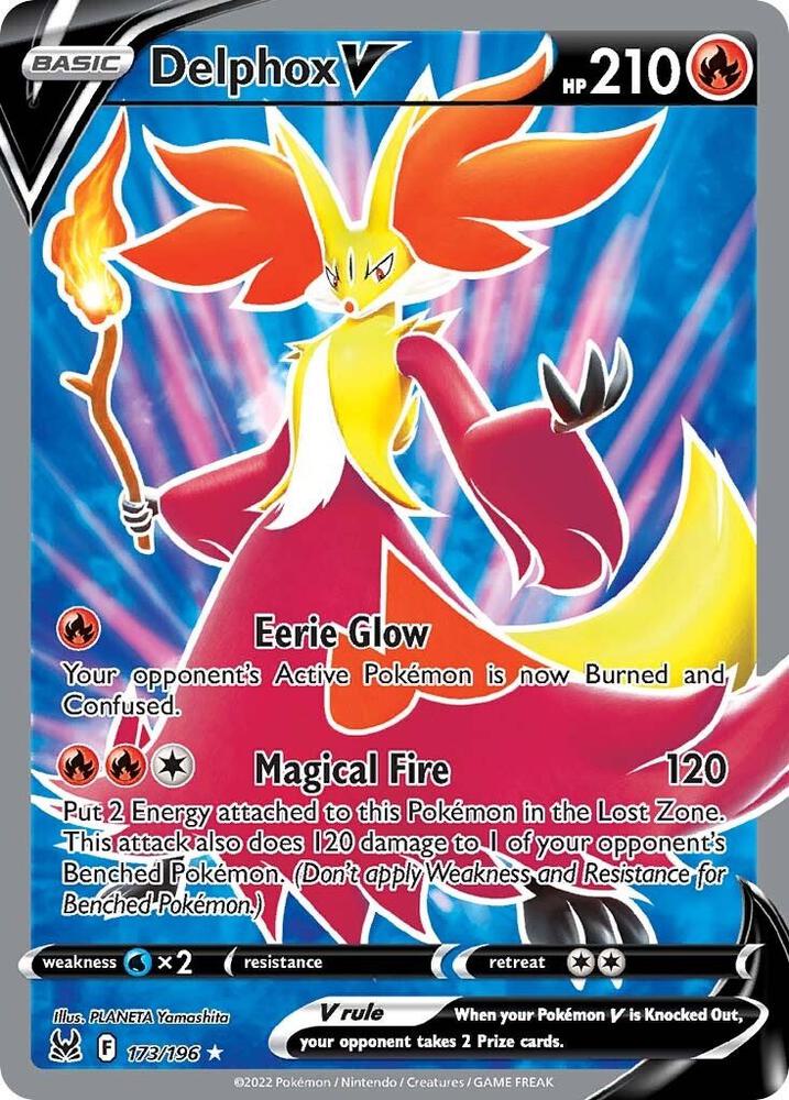 Pokemon Lost Origin Delphox V 173/196 Ultra Rare Holo Card