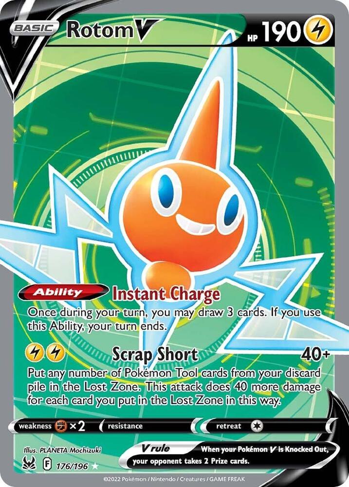 Pokemon Lost Origin Rotom V 176/196 Ultra Rare Holo Card