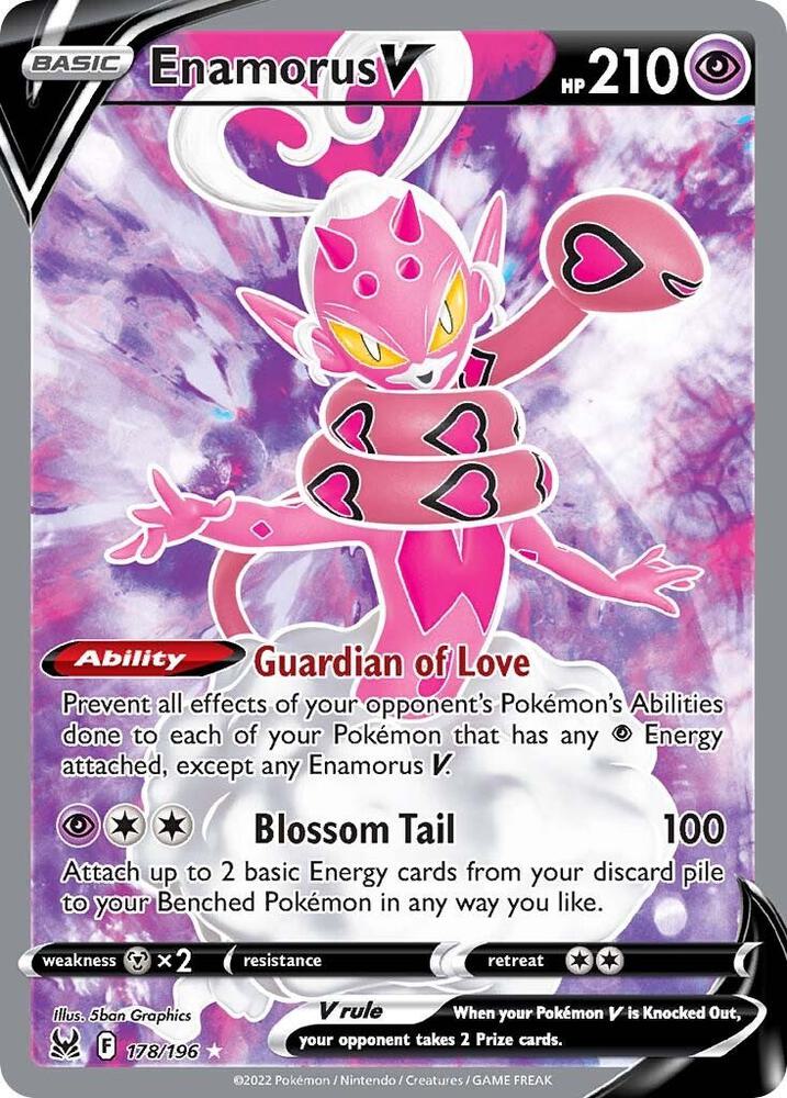 Pokemon Lost Origin Enamorus V 178/196 Ultra Rare Holo Card