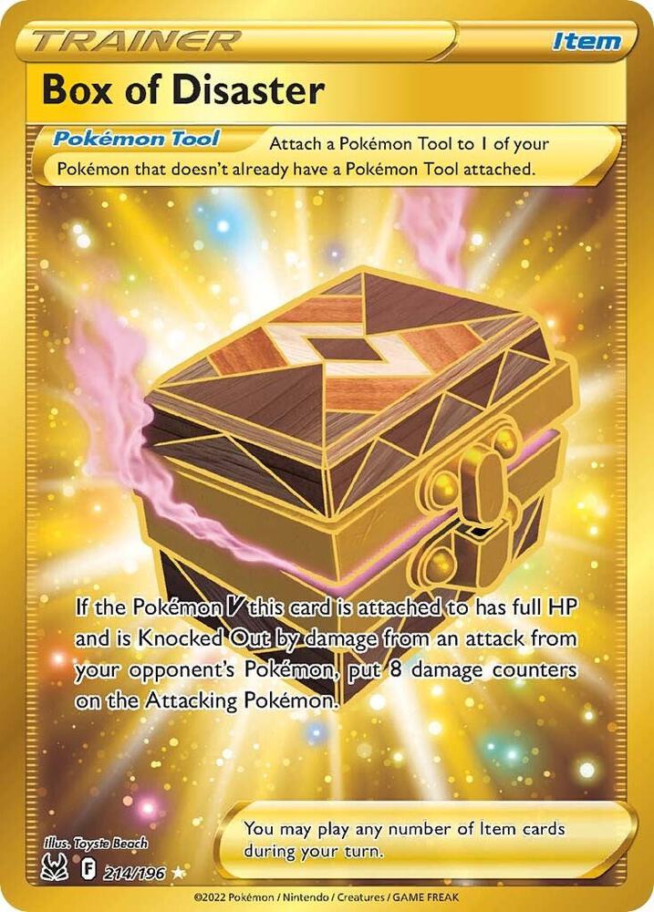 Pokemon Lost Origin Box of Disaster (Secret) 214/196 Secret Rare Holofoil Card