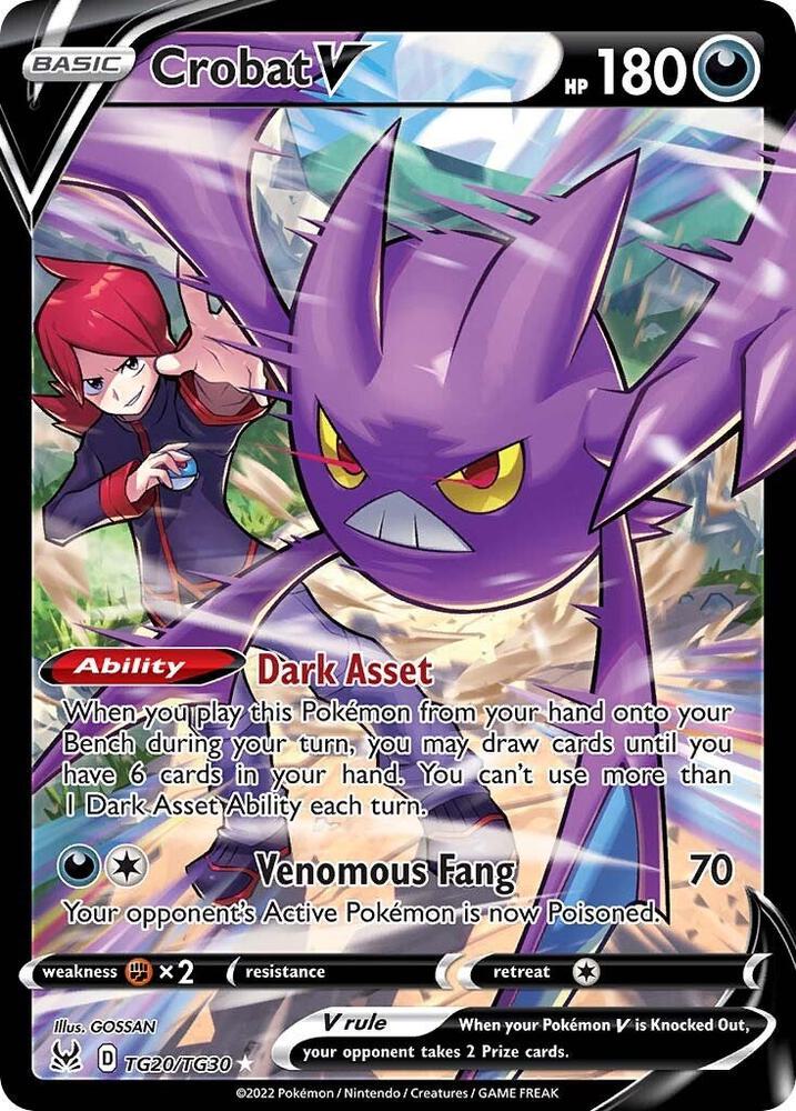 Pokemon Lost Origin Crobat V TG20/TG30 Ultra Rare Holofoil Card