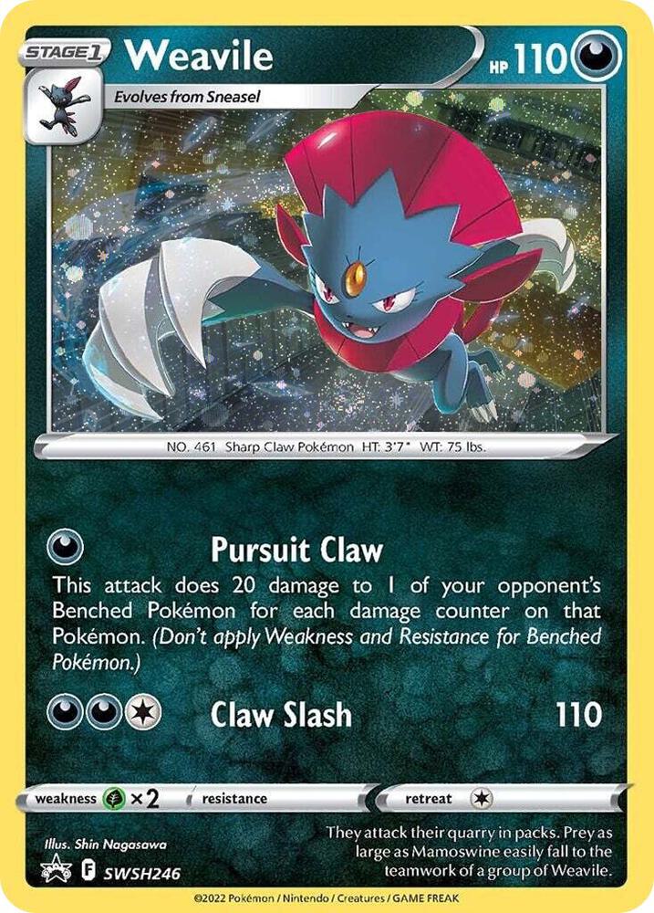 Pokemon Sword & Shield Promo Weavile SWSH246 Holo Card - stylecreep.com
