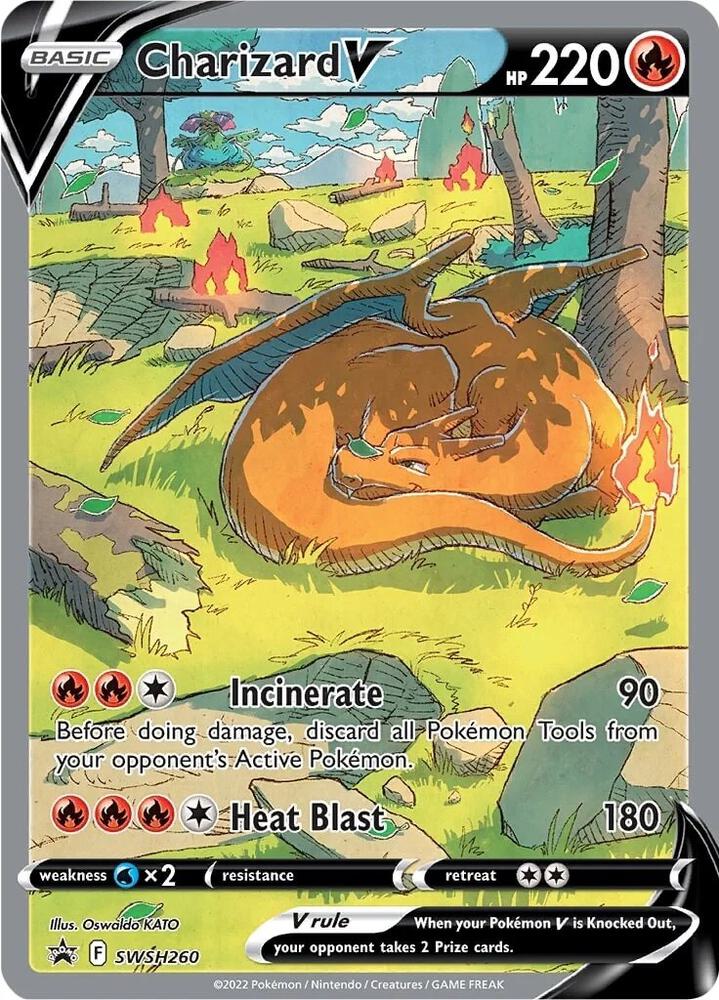 Pokemon Sword & Shield Promo Charizard V SWSH260 Holo Card