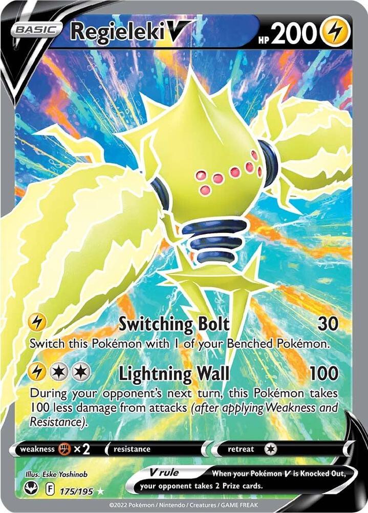 Pokemon Silver Tempest Regieleki V 175/195 Ultra Rare Holo Card