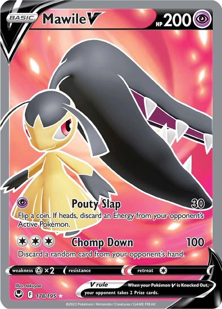 Pokemon Silver Tempest Mawile V 178/195 Ultra Rare Holo Card