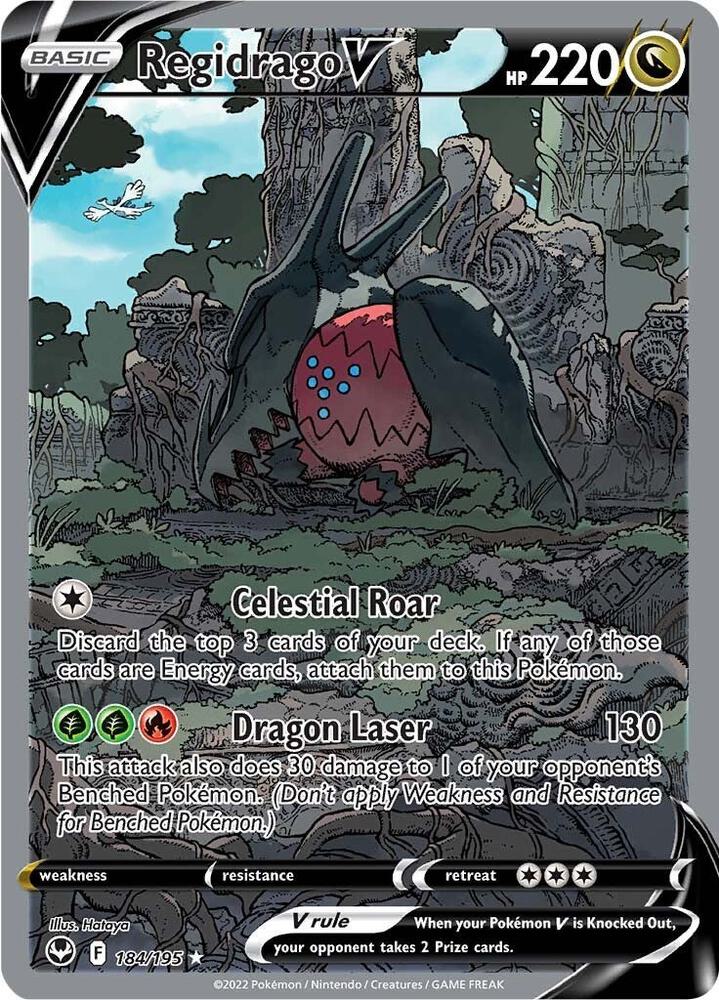 Pokemon Silver Tempest Regidrago V 184/195 Ultra Rare Holo Card