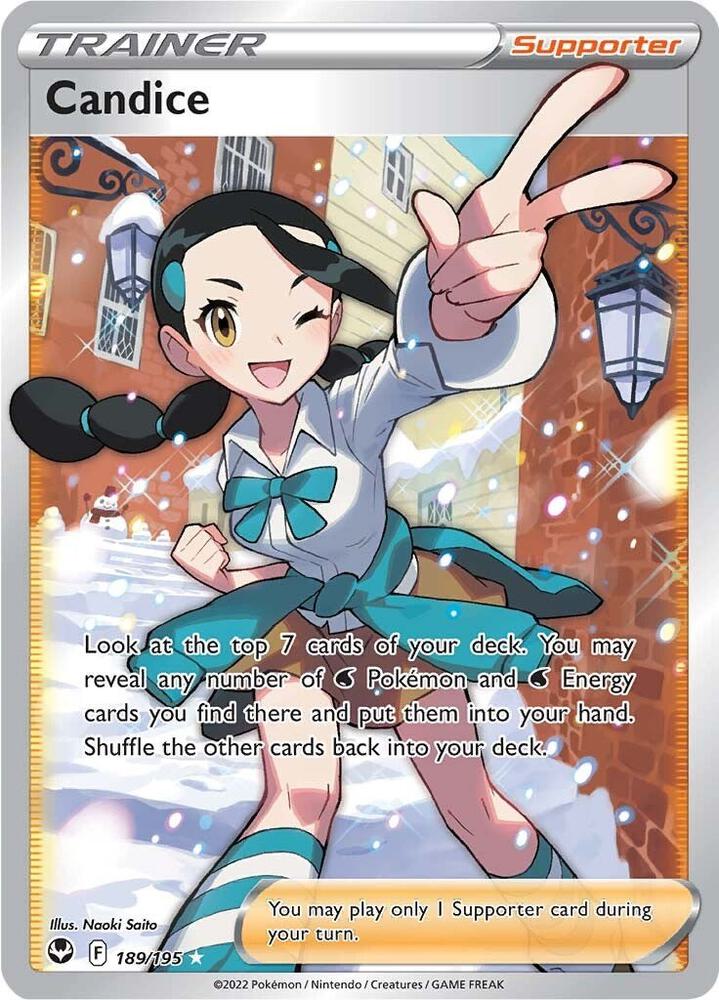 Pokemon Silver Tempest Candice 189/195 Ultra Rare Holofoil Card